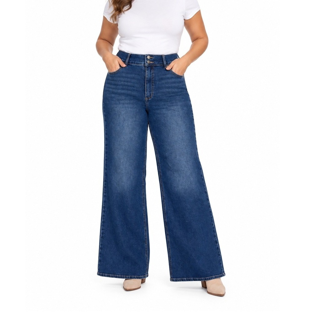 Sofia Jeans Margot Wide Leg Jeans 12 Dark Wash Super High Rise NWT Double Button